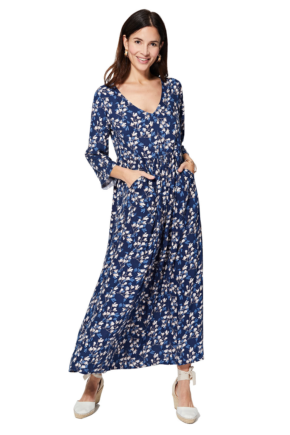 Blue White Cream Women Dress