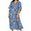 Thumbnail: Beige Navy Blue Women Plus Size Dress