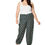 Thumbnail: Blue Beige Women Plus Size Trousers