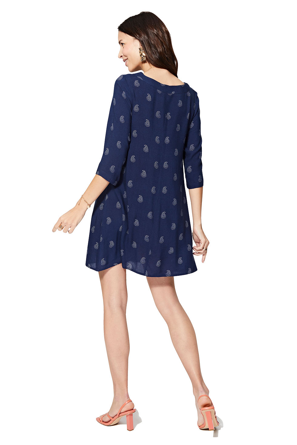 Vestido de Mujer Azul Marino Blanco