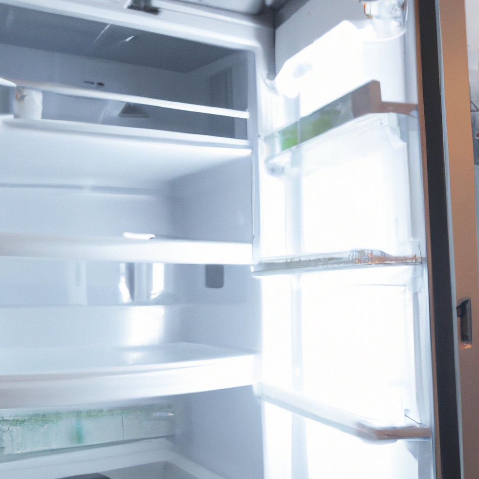 empty fridge with door left open and not cooling