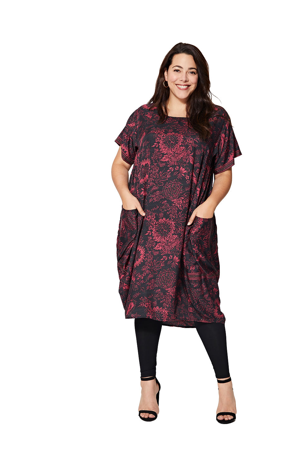 Vestido de talla grande para mujeres Black Pink