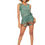 Miniatura: Verde Marrón Naranja Mujeres Mono Corto