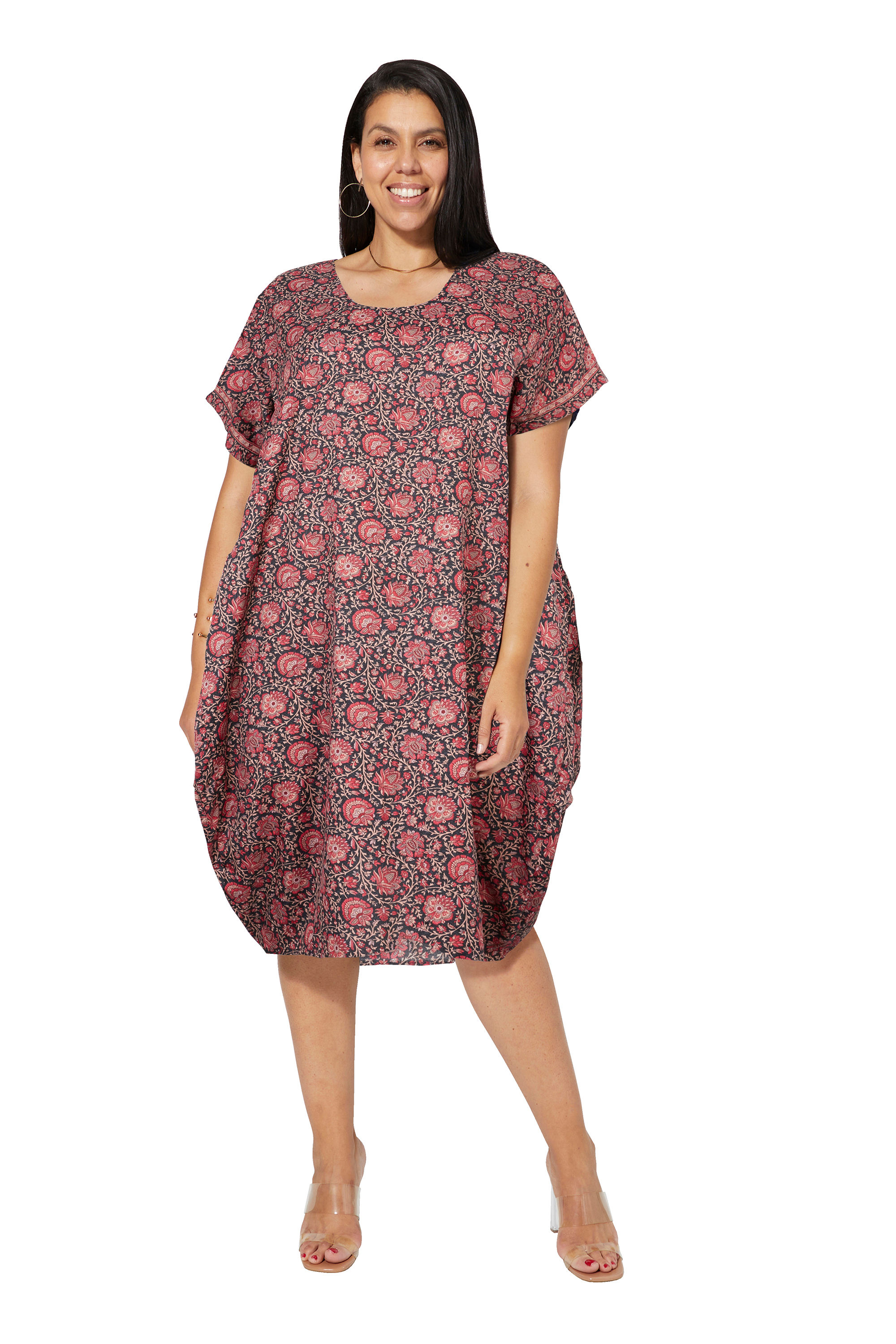 Black Pink Women Plus Size Dress