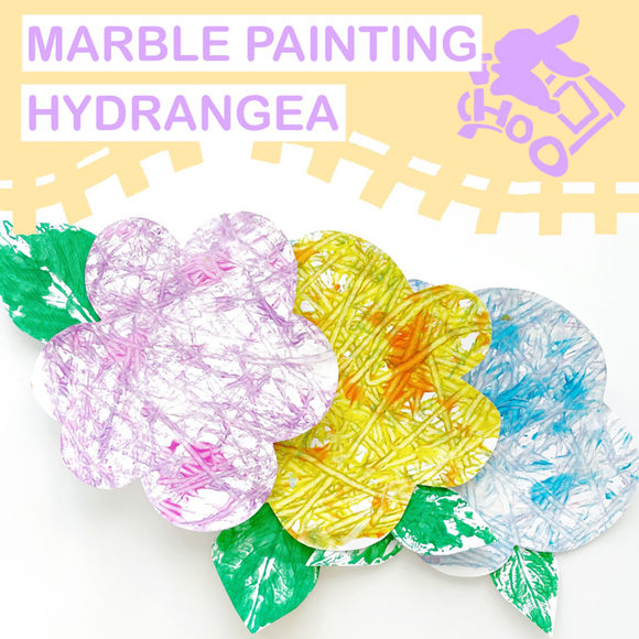 Marble Painting Hydrangea Cover