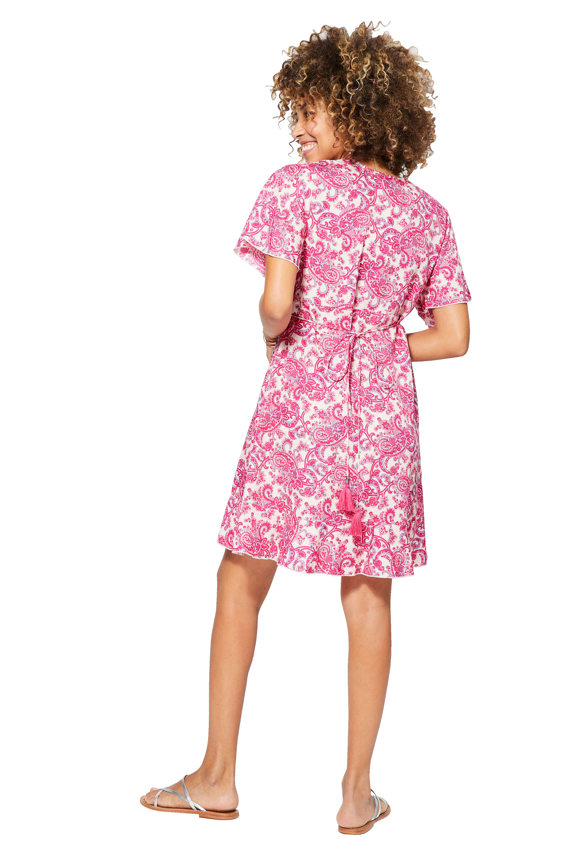 Cream Pink Grey Women Dress