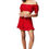 Miniatura: Conjunto de mujer a juego en rojo y blanco para el verano
