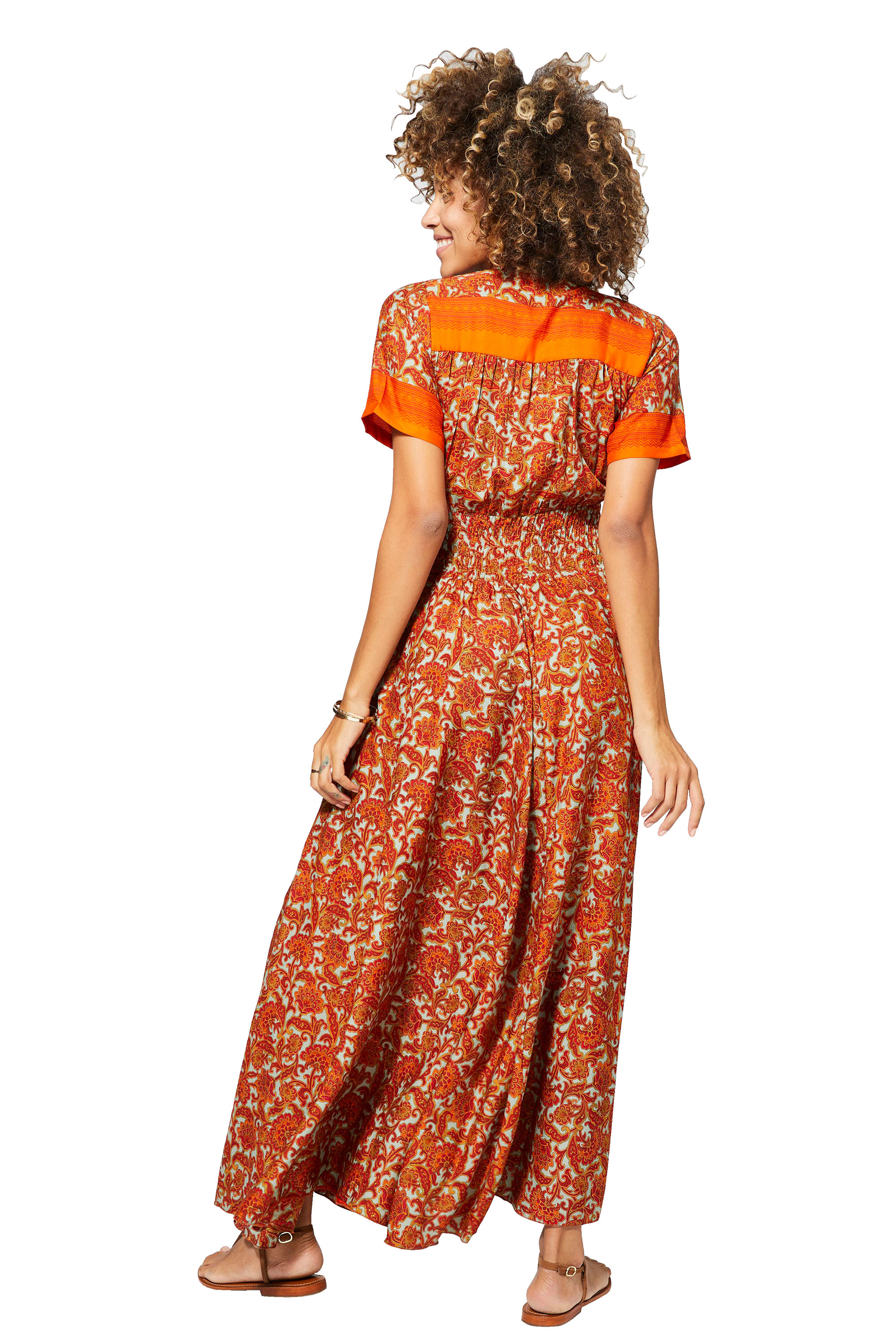 Vestido de Mujer Gris Naranja