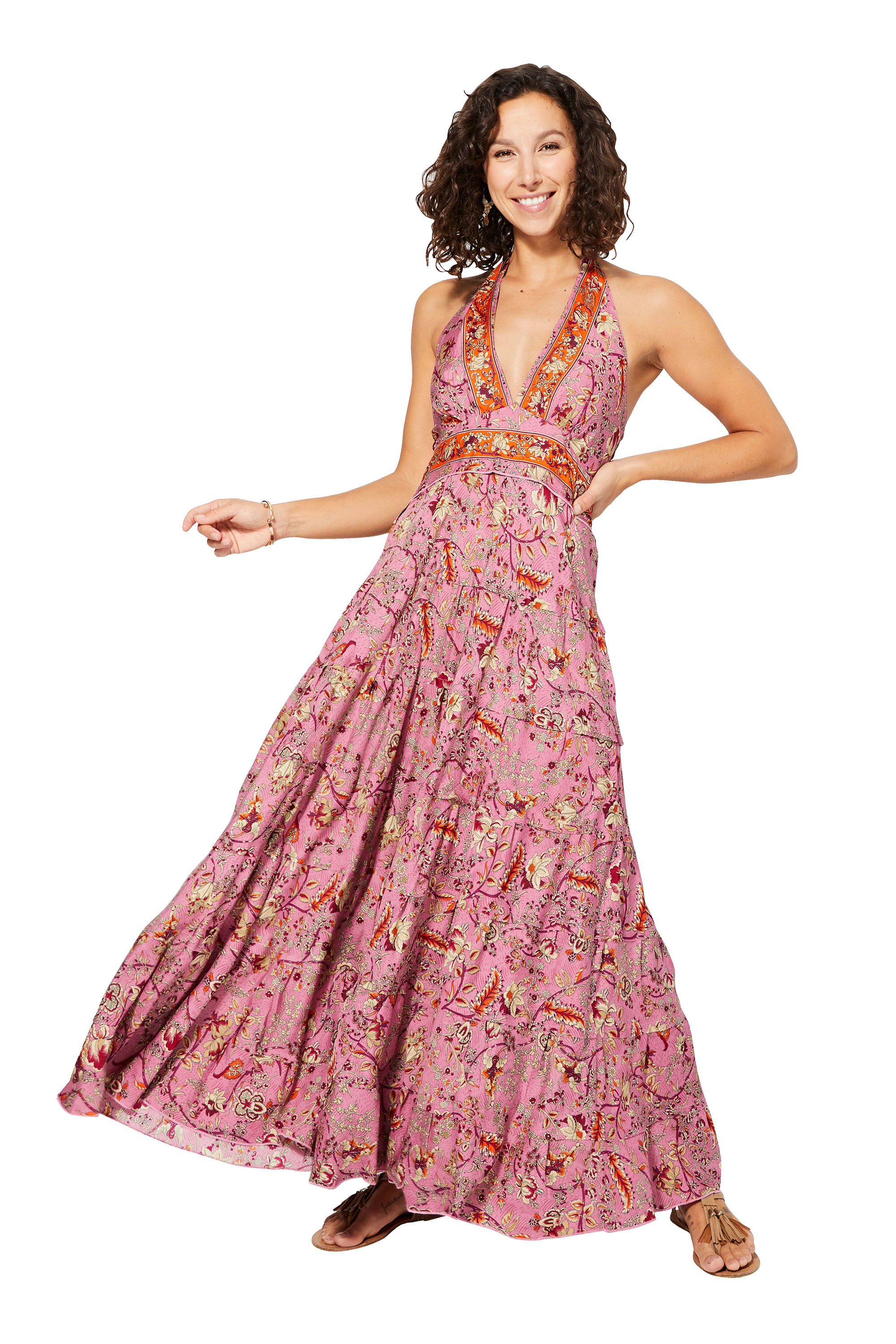 Pink Burgundy Beige Orange Women Dress