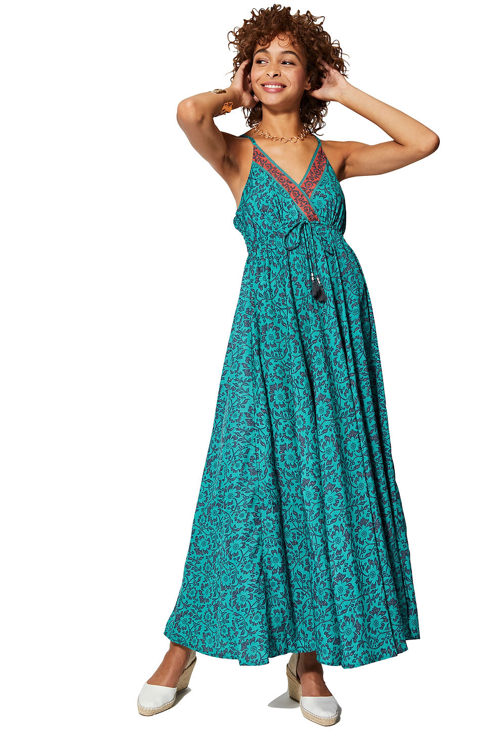 Turquoise Blue Pink Women Dress