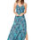 Thumbnail: Turquoise Navy Blue Beige Gold Women Dress