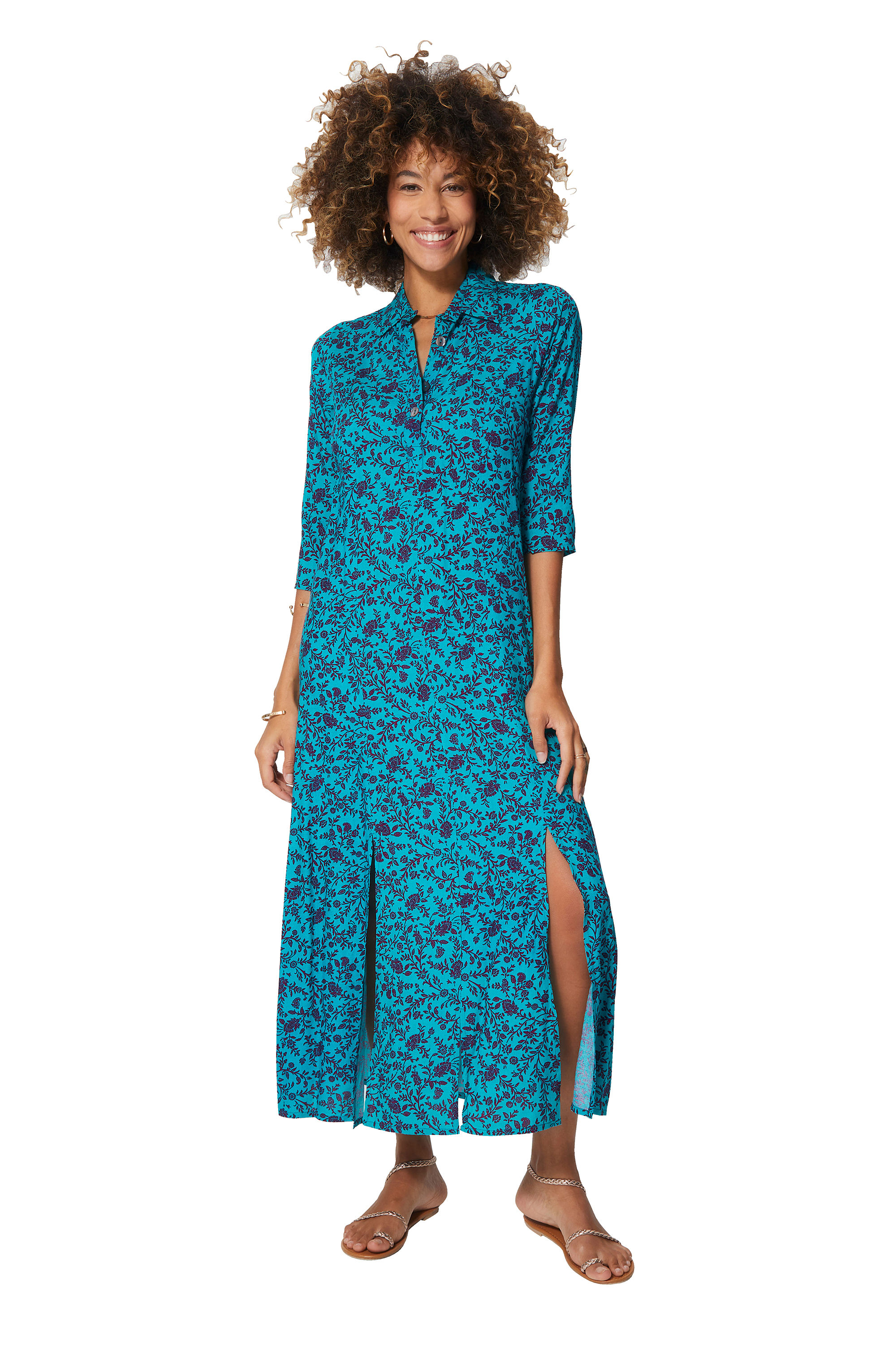 Vestido de Mujer Turquesa Rosa