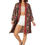 Miniatura: Black Pink Beige Mujeres Kimono