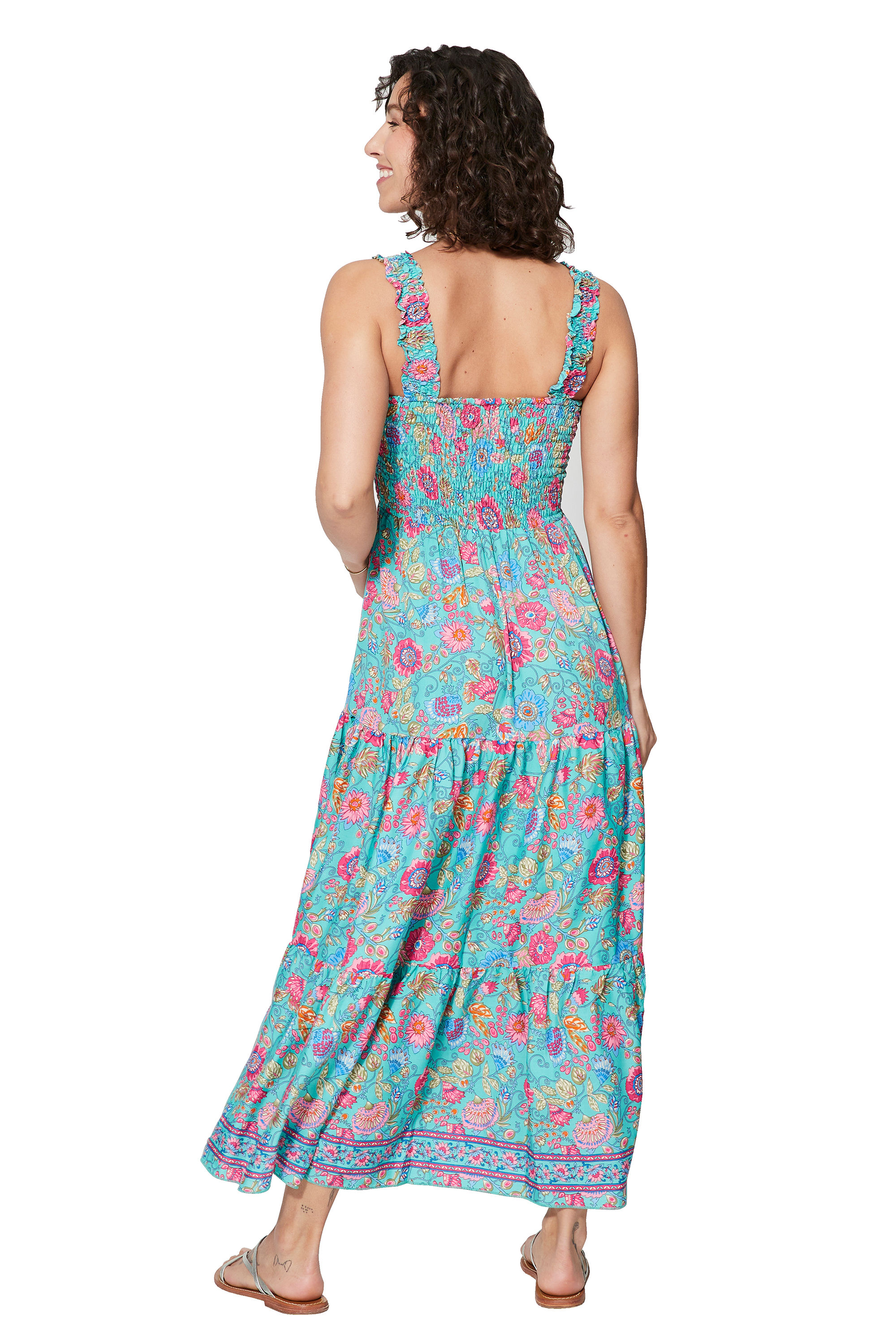Turquoise Pink Blue Women Dress