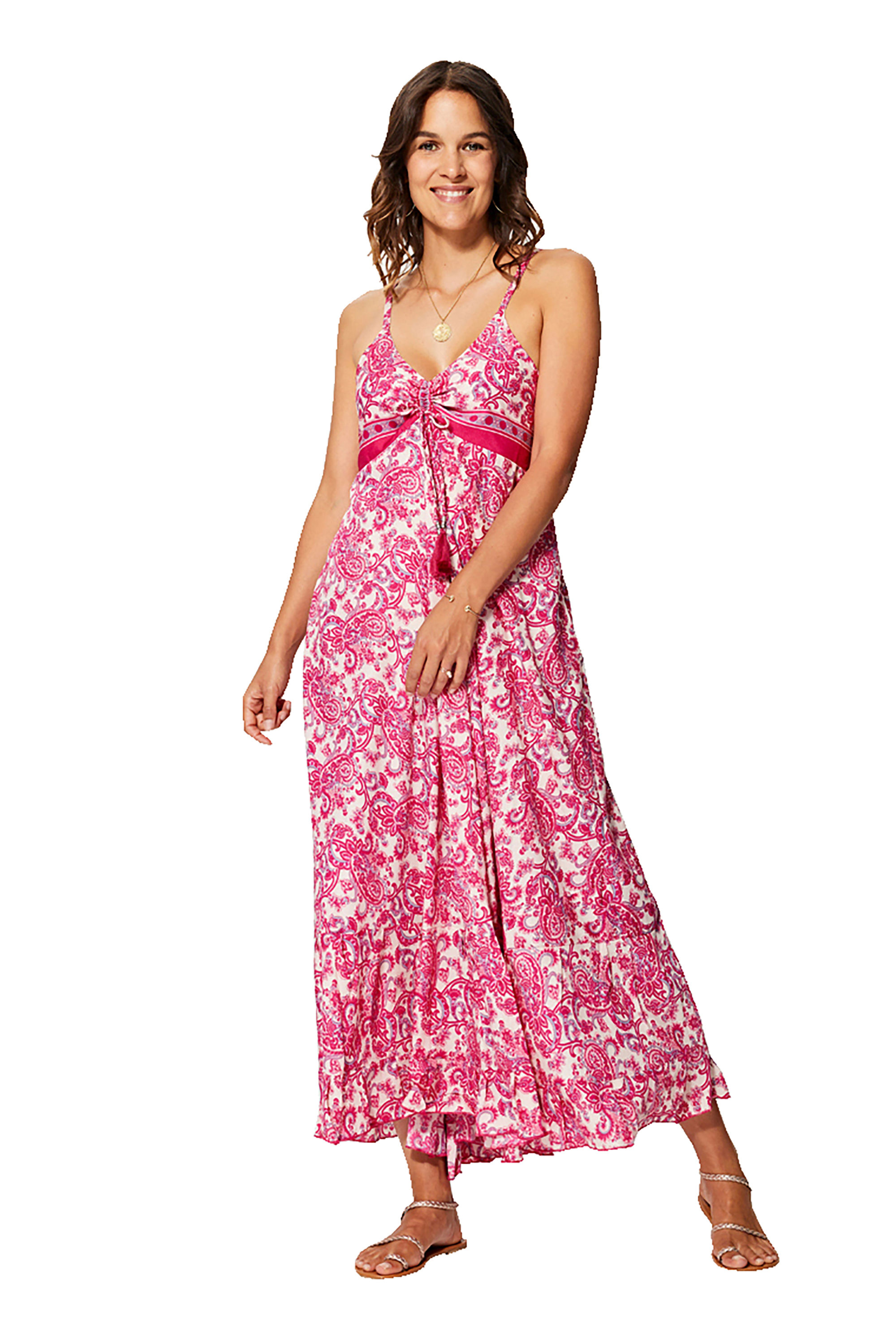 Cream Pink Grey Women Dress