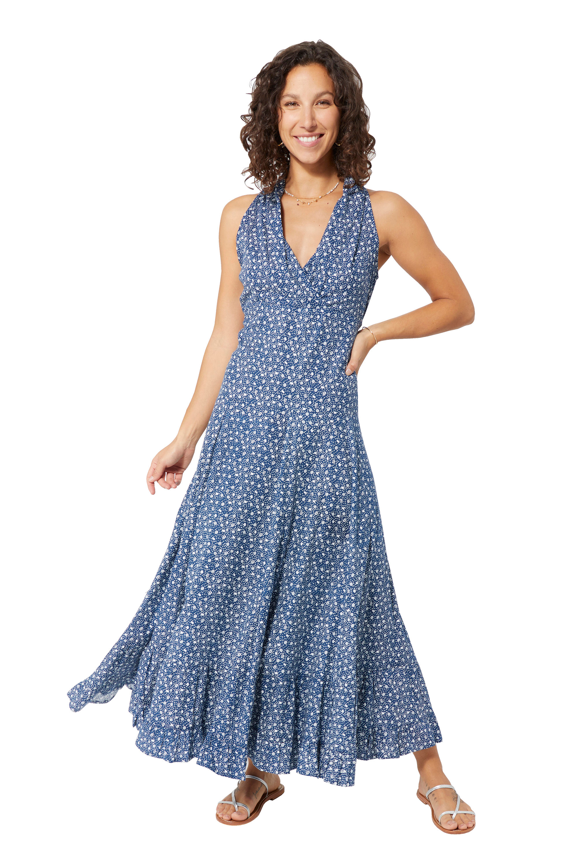 Blue White Women Dress