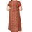 Miniatura: Burgundy Beige Mujeres Talla Grande Vestido