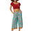 Thumbnail: Turquoise Pink Orange Women Trousers