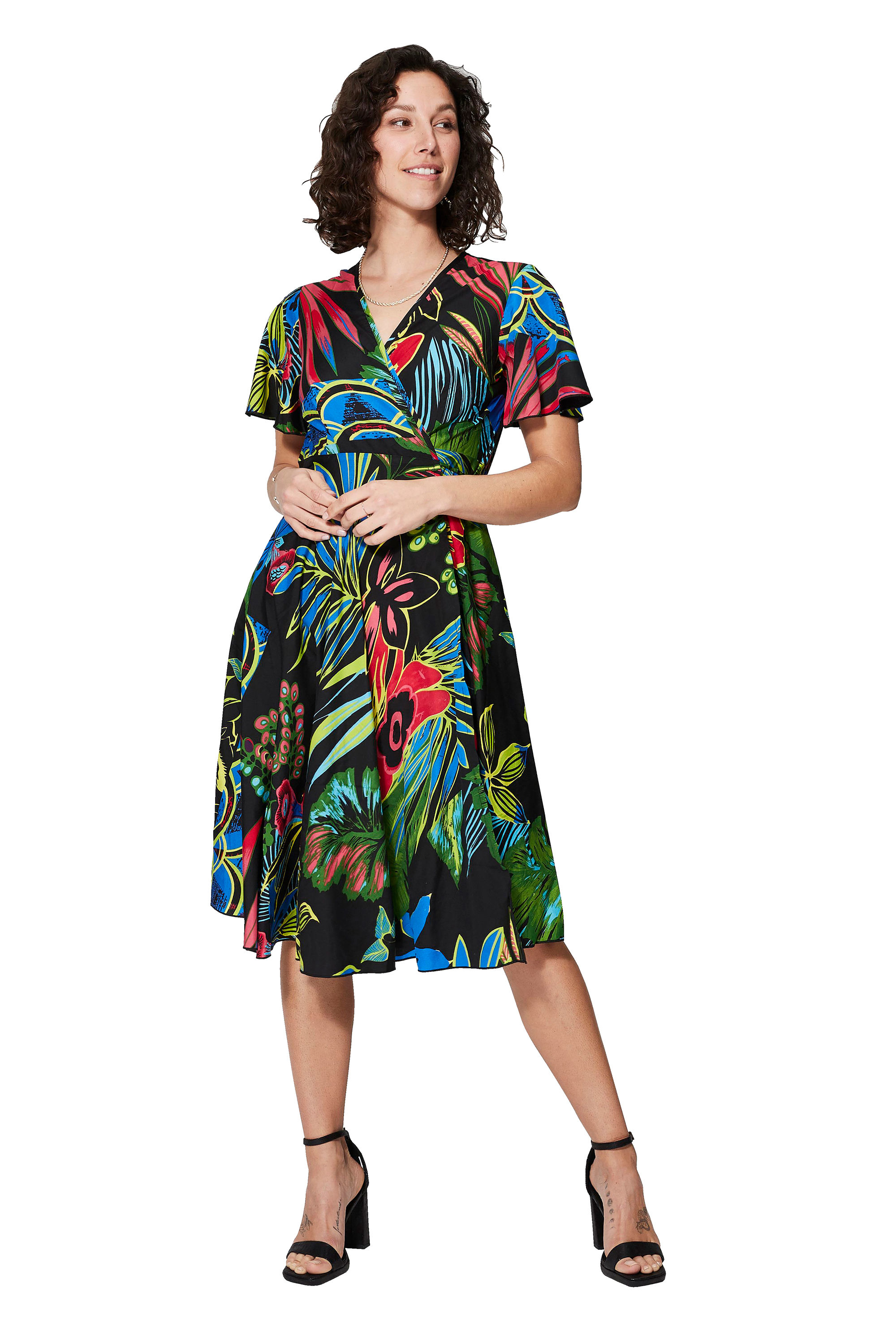 <span style="color:black;">Negro</span> <span style="color:red;">Rojo</span> <span style="color:green;">Verde</span> <span style="color:blue;">Azul</span> Vestido de Mujer