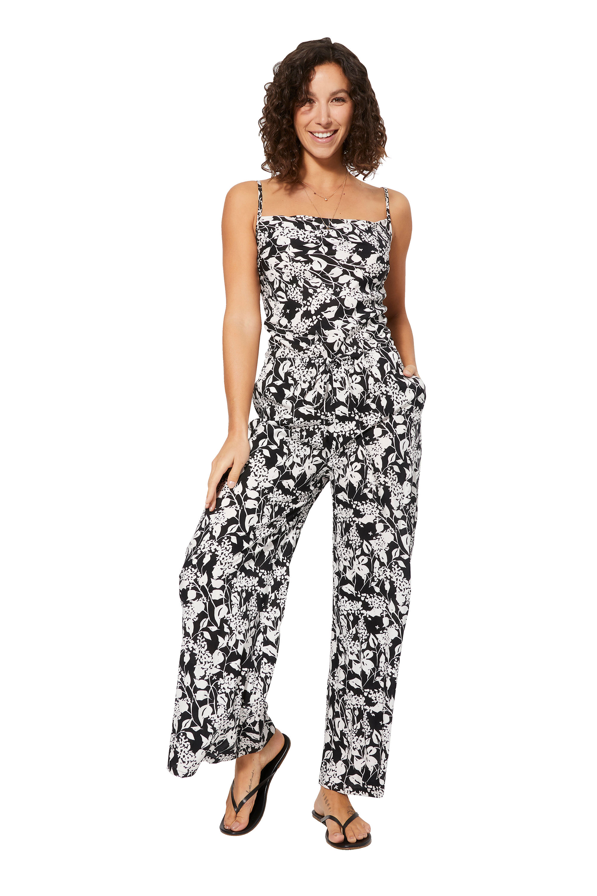 Black White Women Jumpsuit