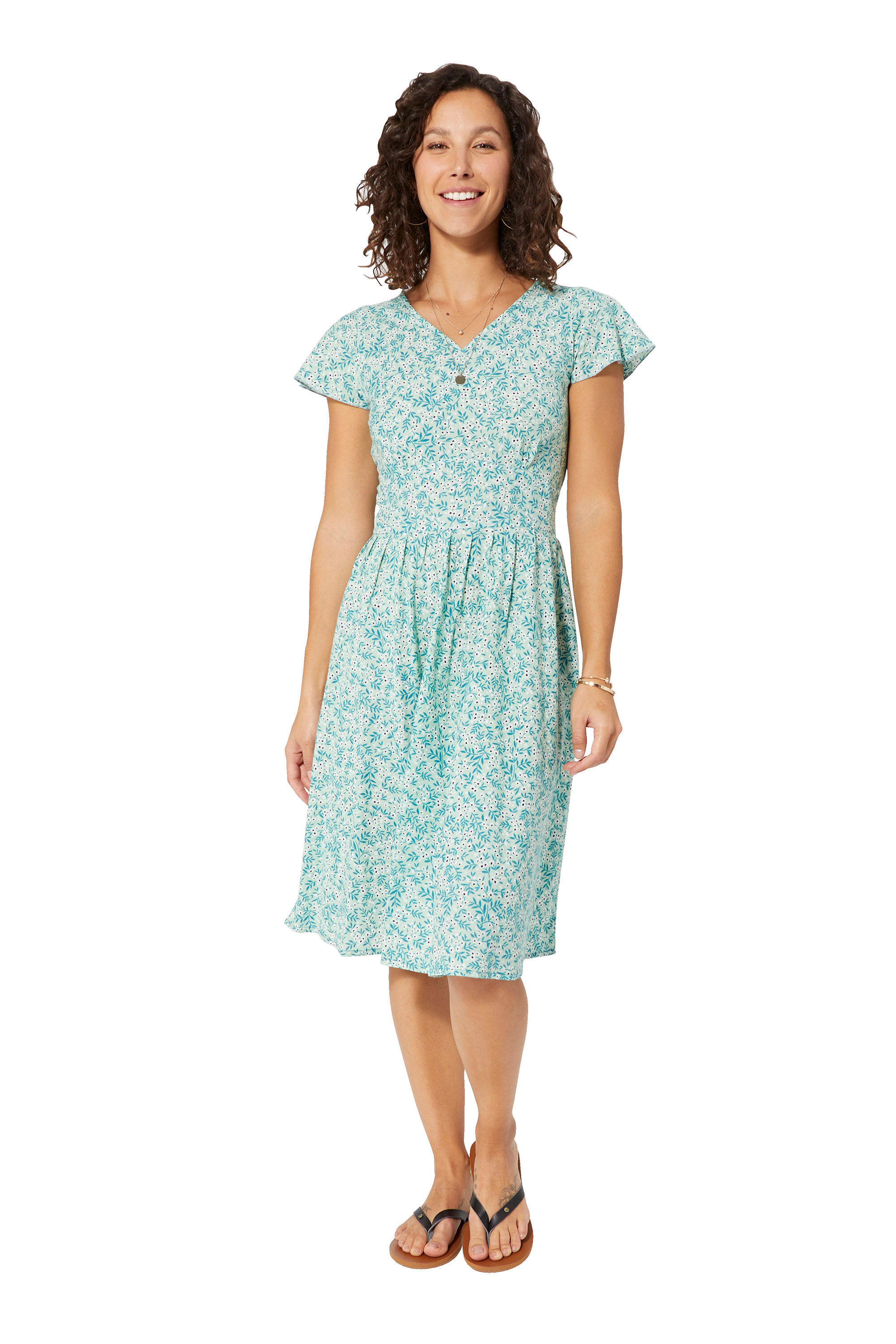 Green White Purple Women Dress