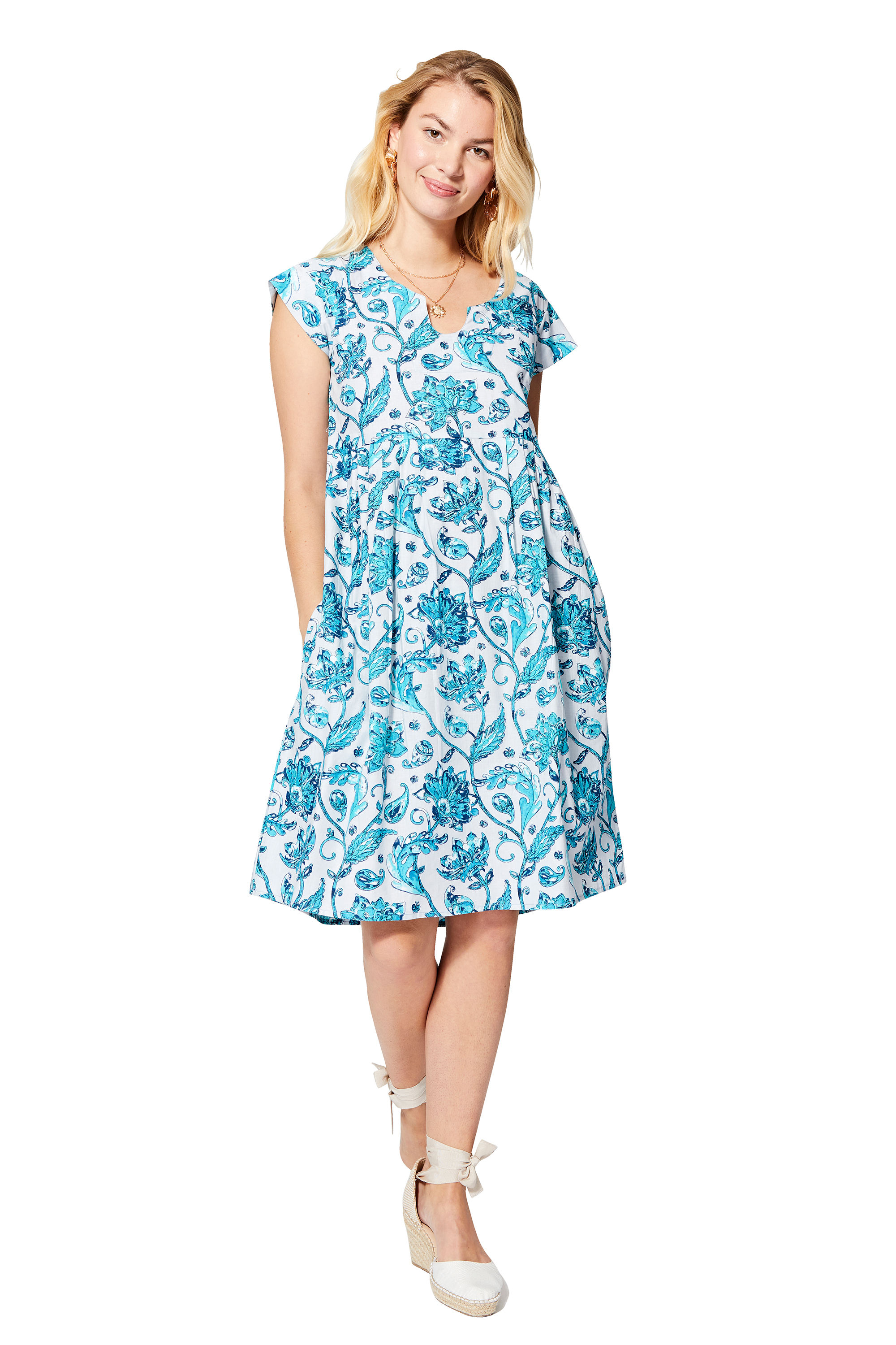 White Blue Women Dress