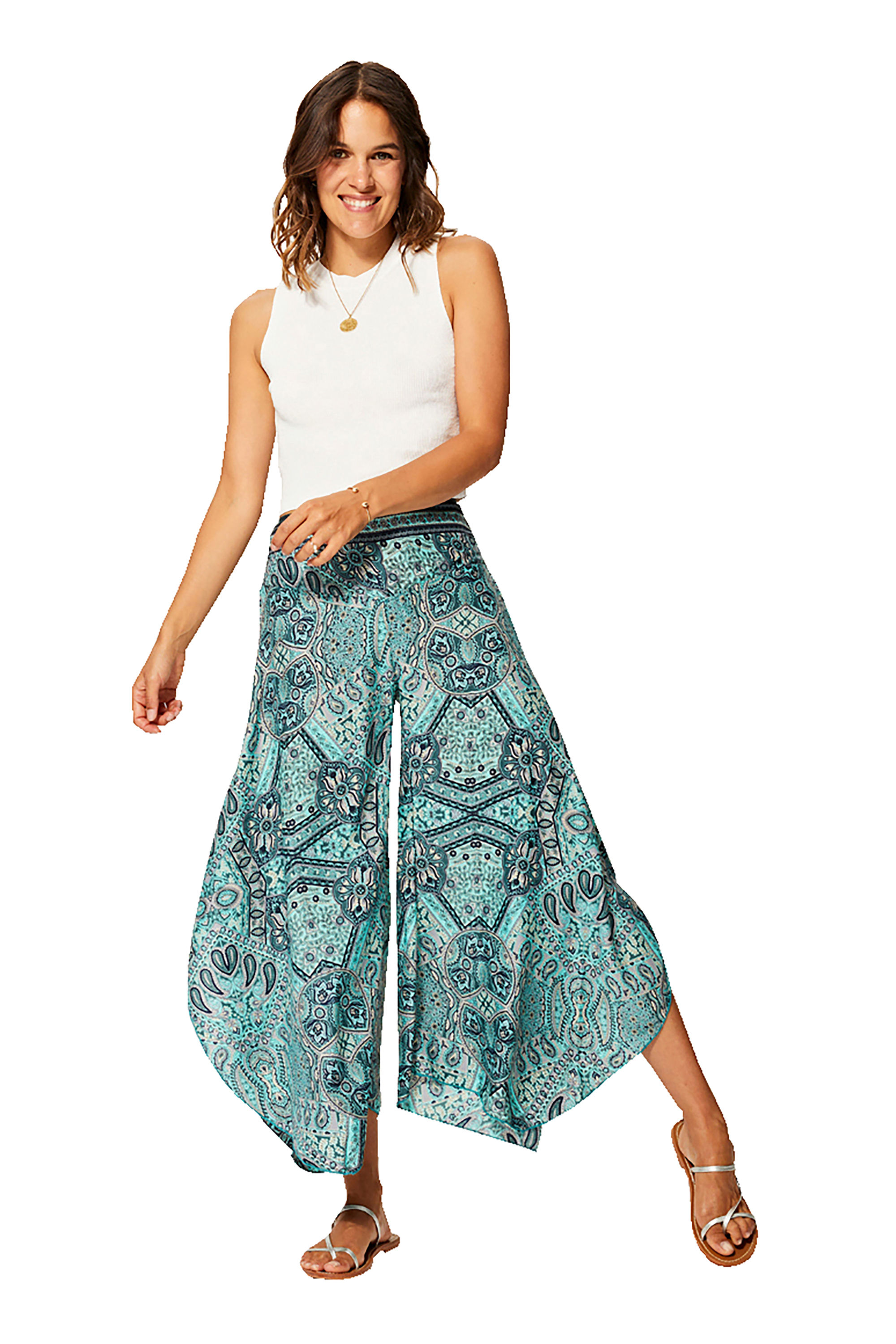 Green Grey Navy Blue Women Trousers