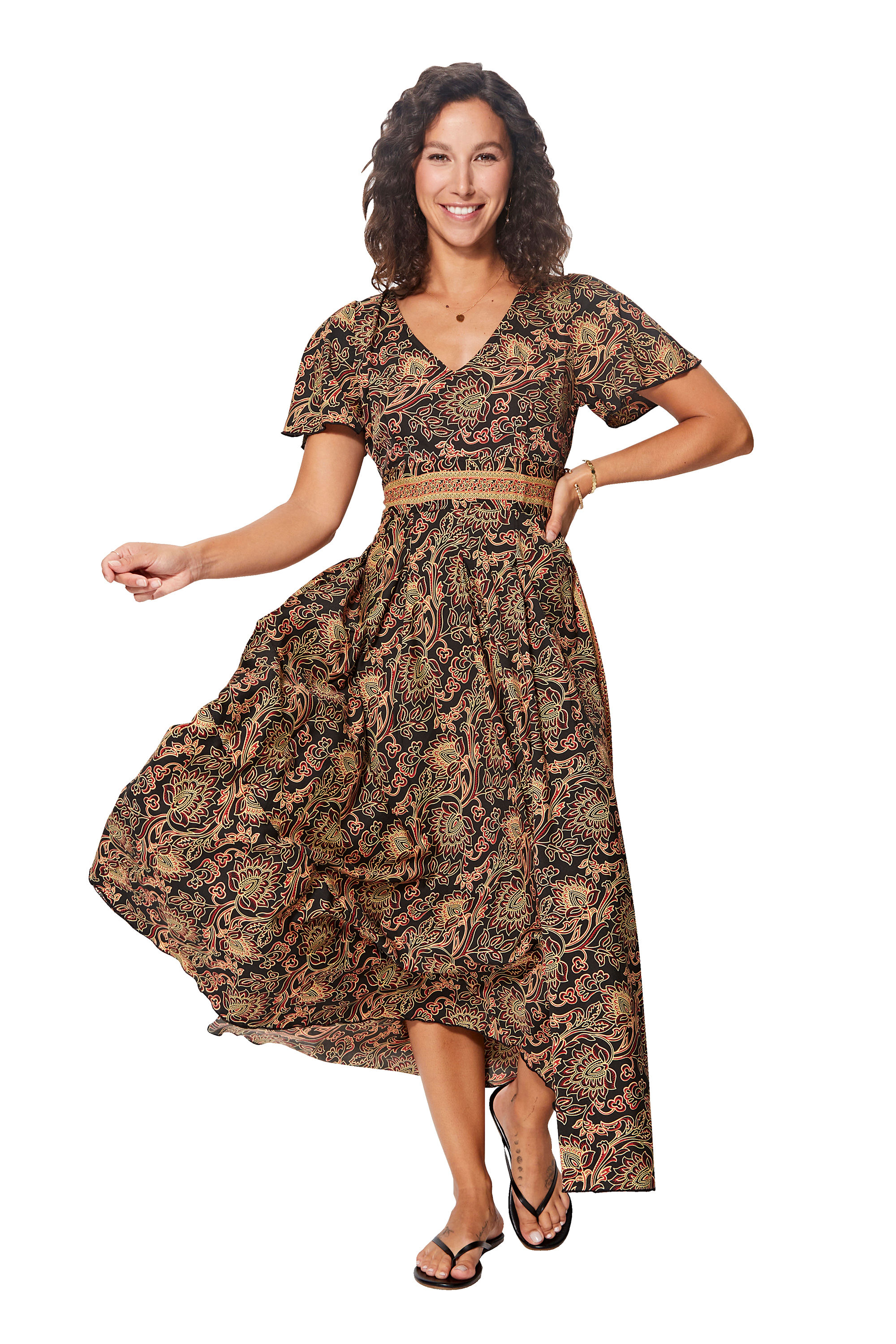 Black Beige Red Women Dress