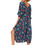 Miniatura: Navy Blue Burgundy Beige Mujeres Kaftan