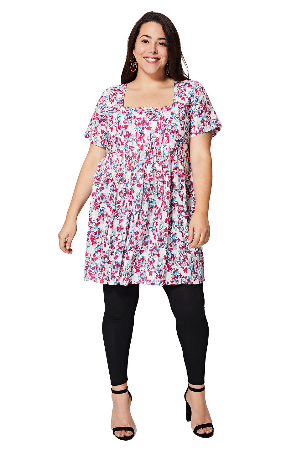 White Pink Grey Turquoise Women Plus Size Tunic