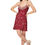 Miniatura: Burgundy Cream Grey Women Dress