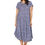 Miniatura: Azul Blanco Mujeres Vestido Talla Grande