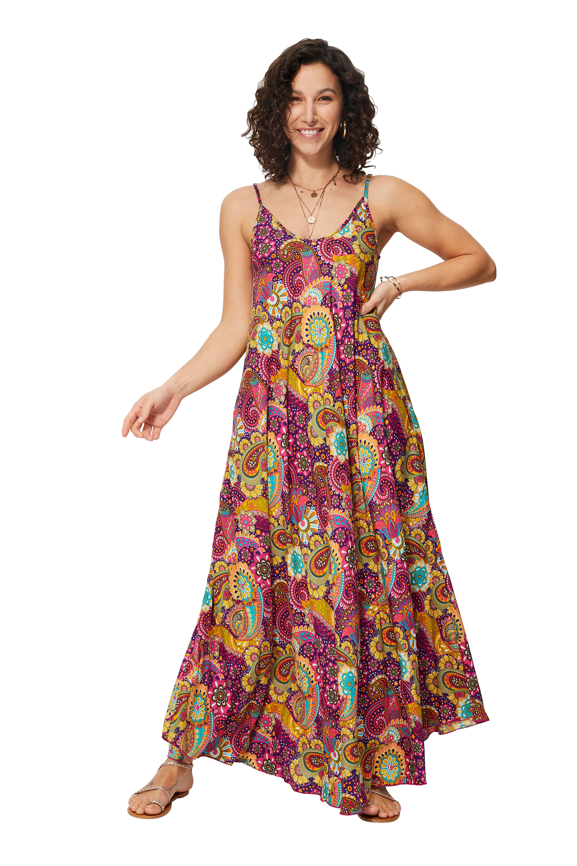 Vestido de Mujer Multicolor Morado Rosa