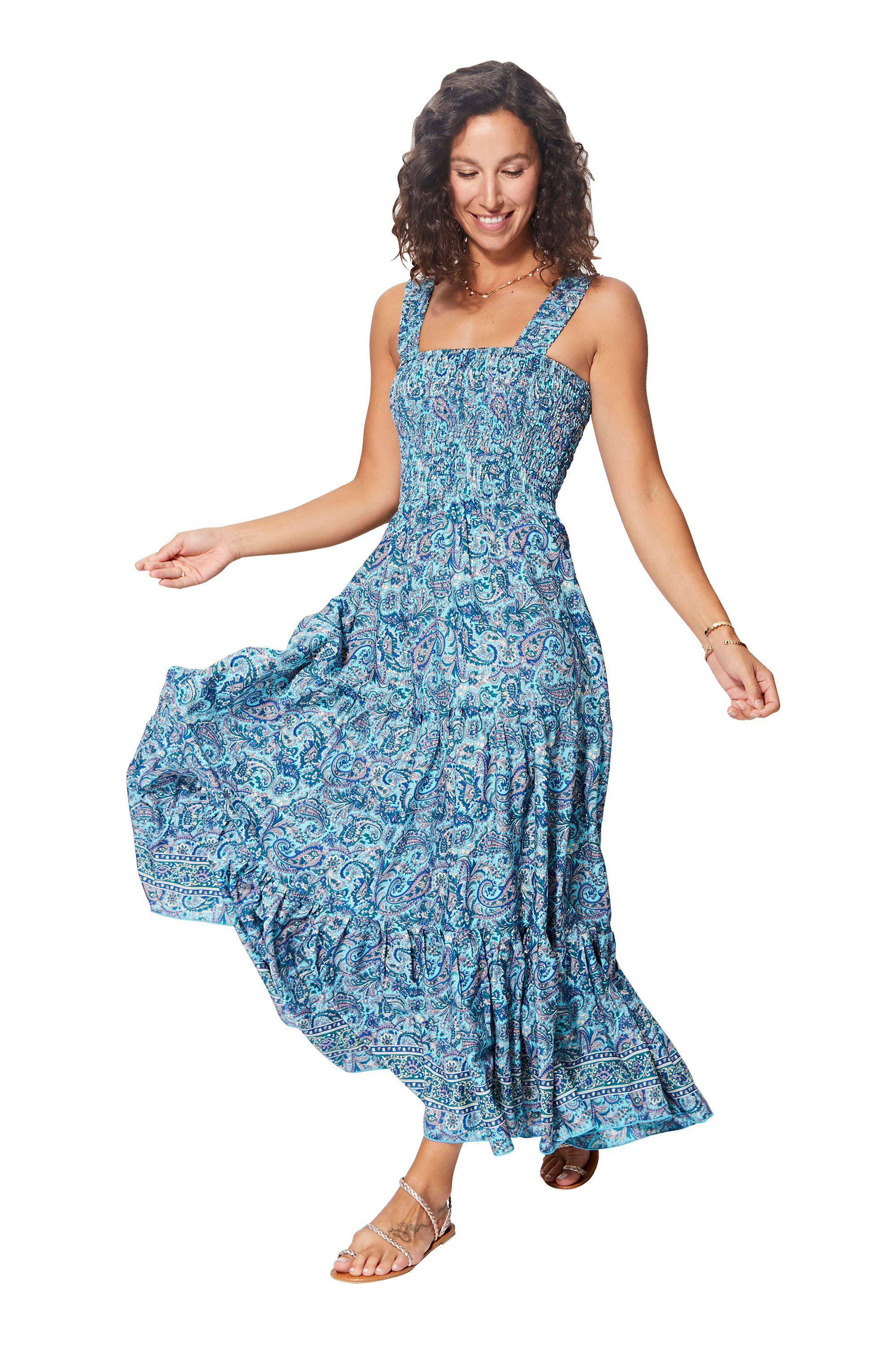 Blue Grey Cream Petrol Women Dress