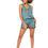 Thumbnail: Blue Pink Brown Women Short Jumpsuit