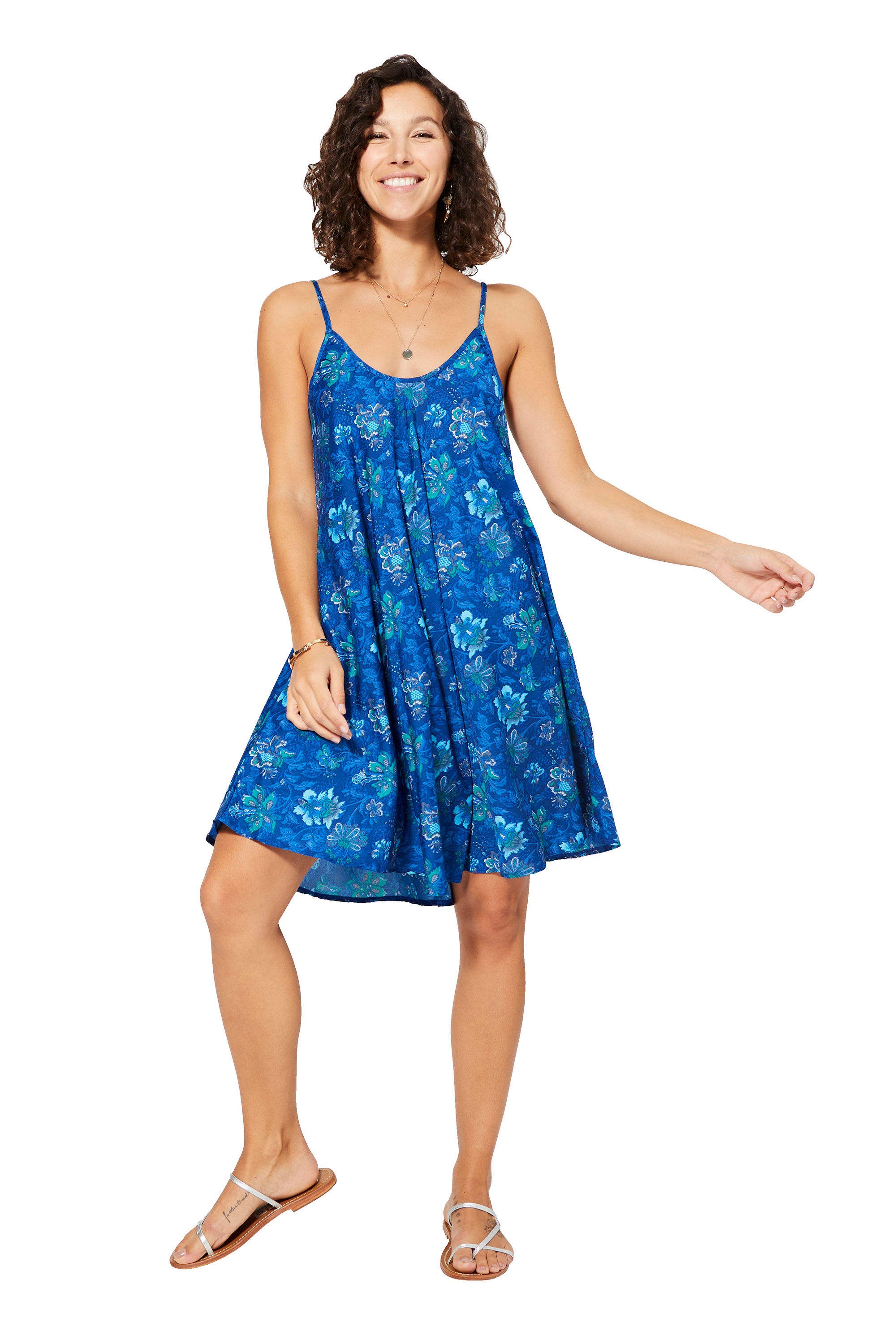 Vestido de Mujer Azul Turquesa Gris