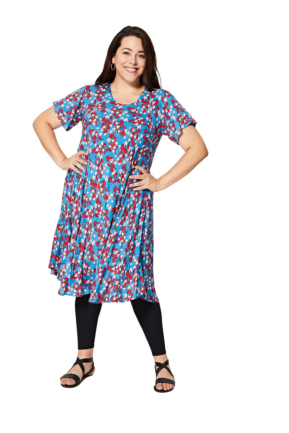 Azul Rojo Blanco Mujeres Talla Grande Túnica