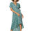 Miniatura: Azul Verde Rosa Vestido de Mujer