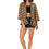 Miniatura: Beige Navy Blue Petrol Mujeres Kimono