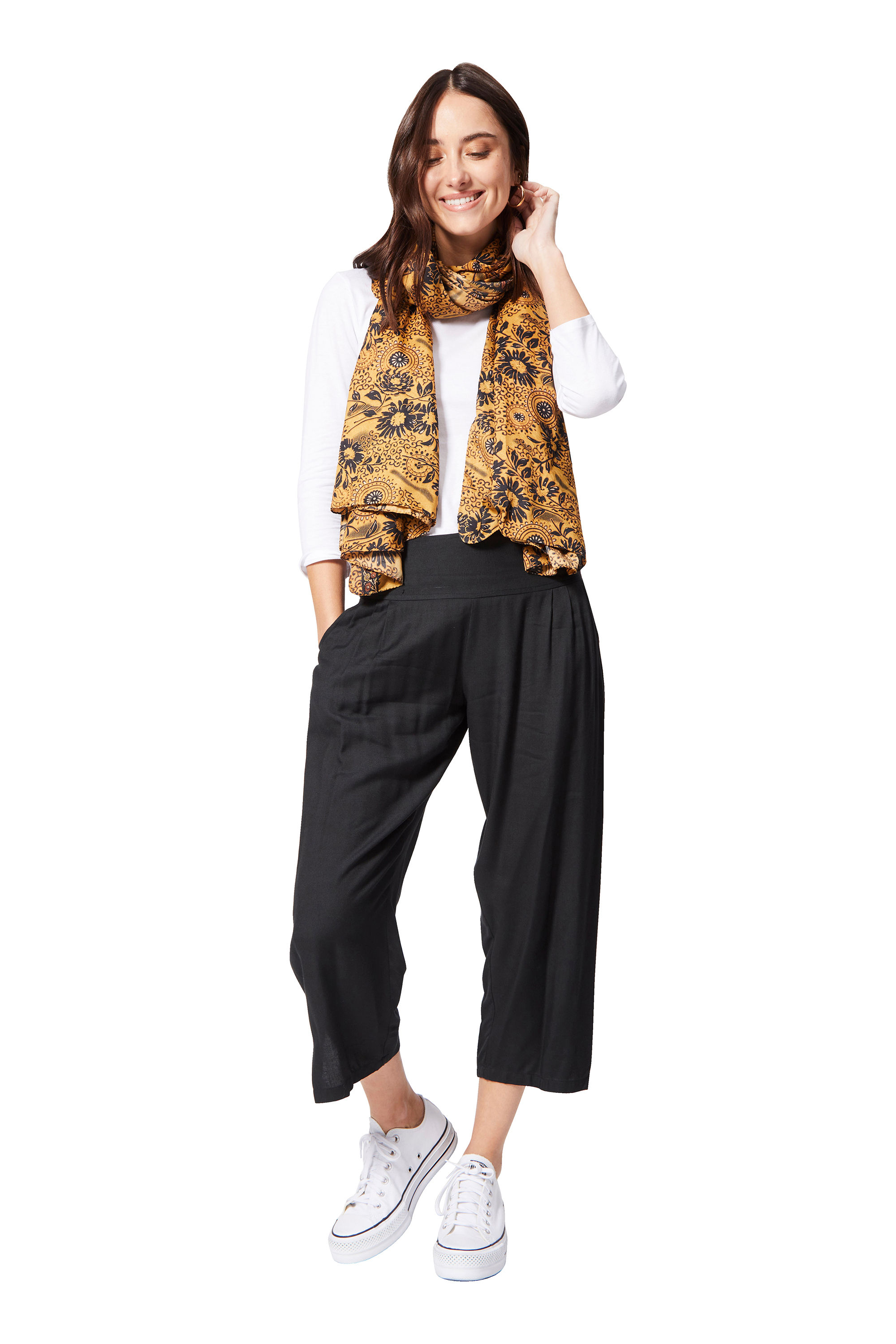 Bufanda de seda estampada