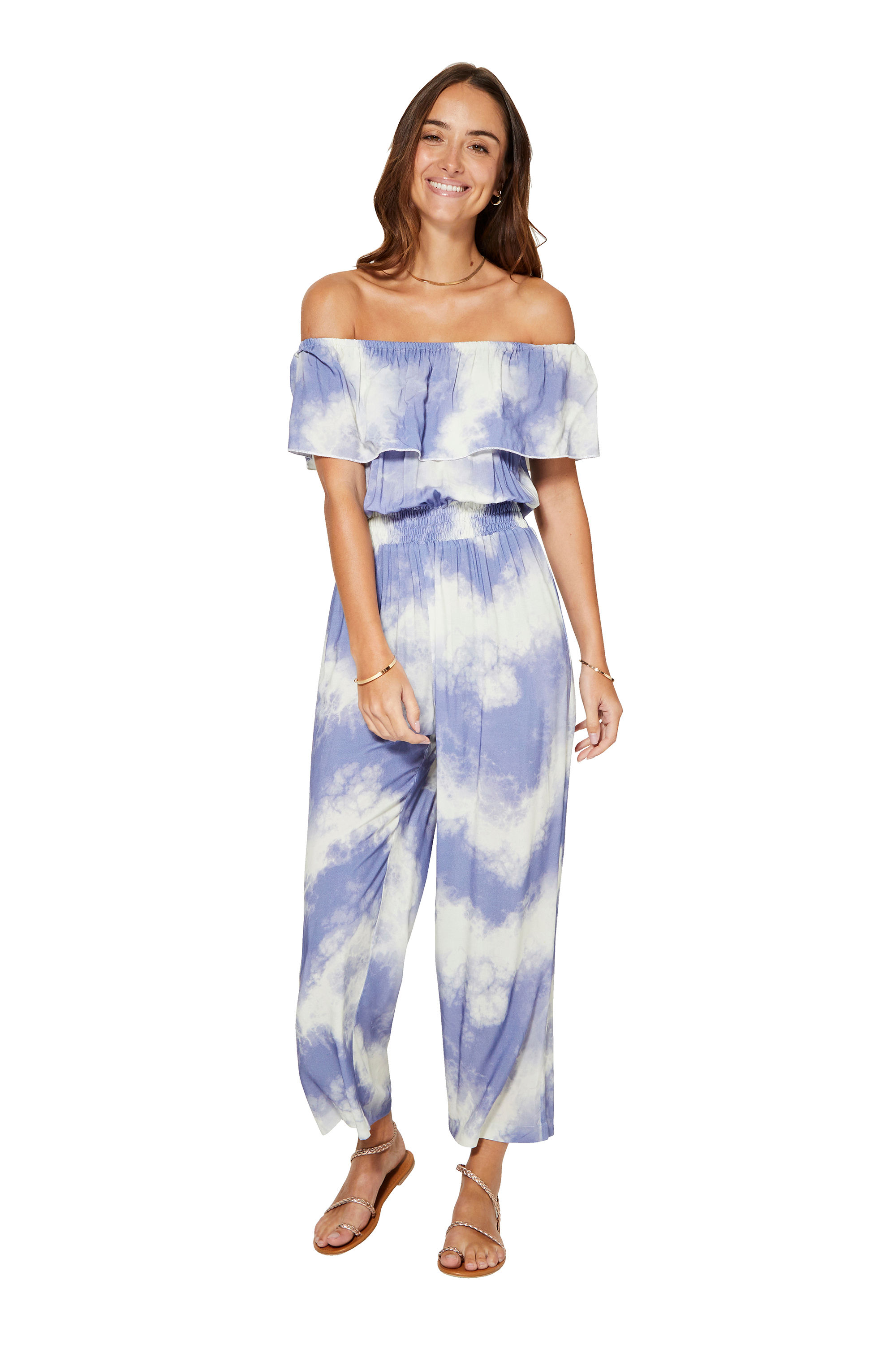 Purple White Women Jumpsuit