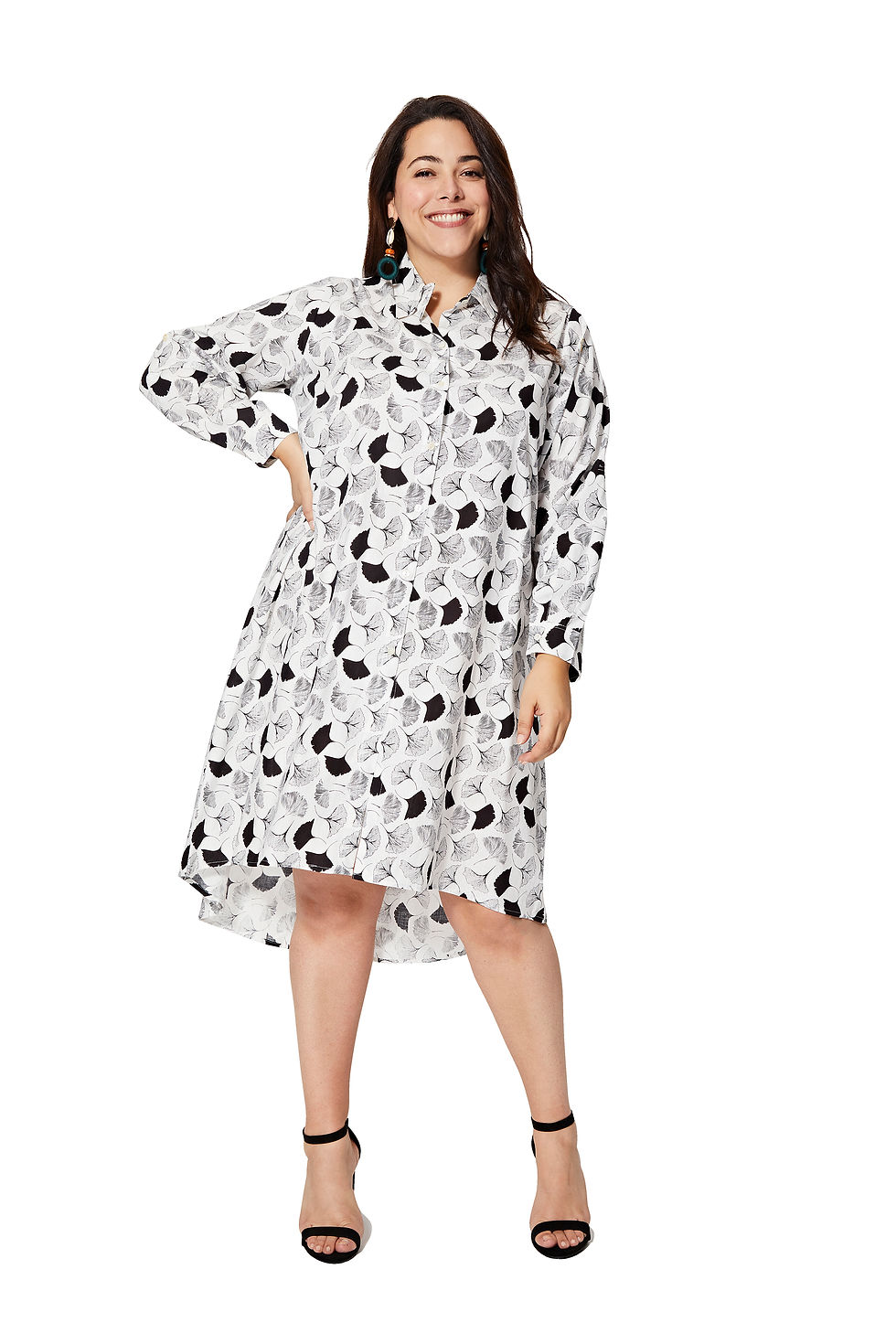 White Black Women Plus Size Dress
