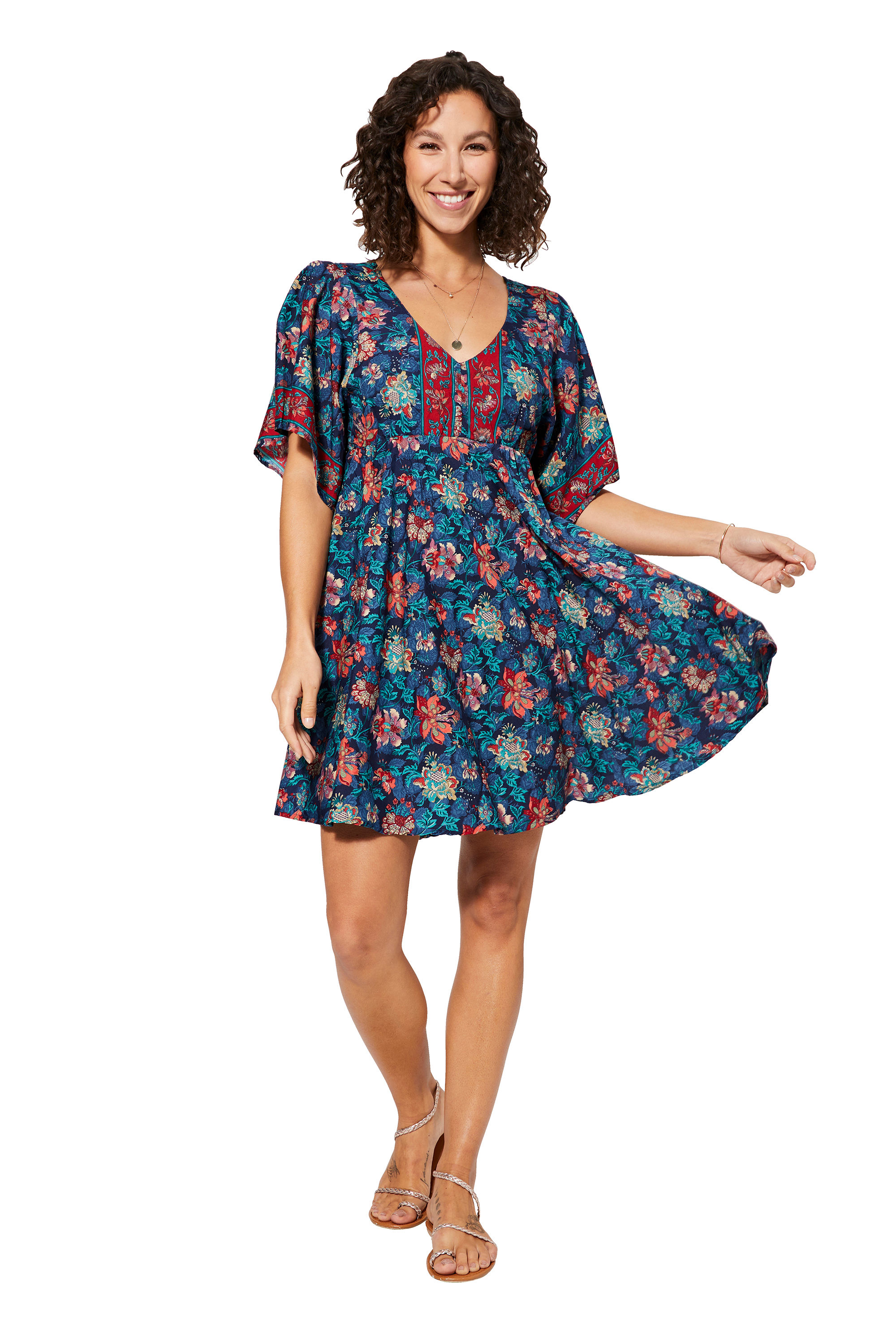 Vestido de Mujer Azul Marino Borgoña Beige