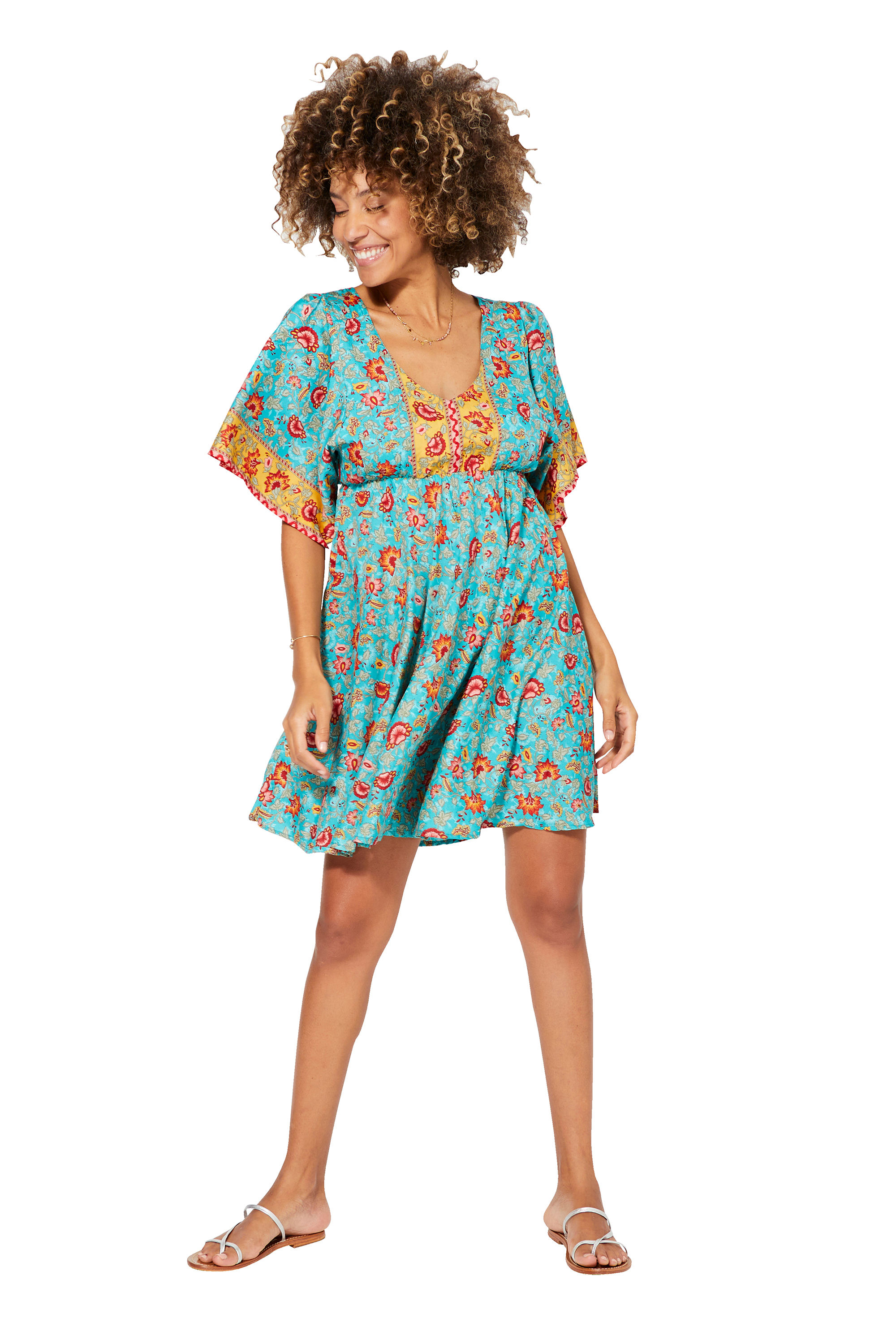 Turquoise Yellow Red <b>Mujeres Vestido</b>